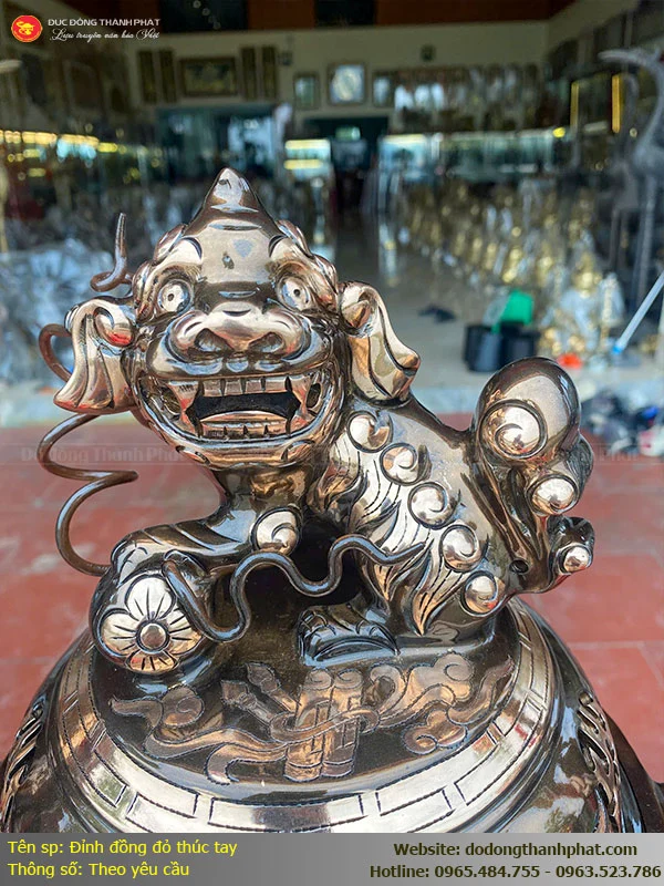 Bộ Ngũ Sự Bằng Đồng Đỏ Song Long Chầu Nguyệt
