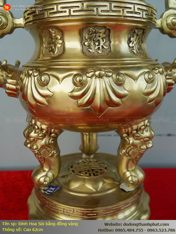 Đỉnh Đồng Cát Tút Hoa Sòi cao 62cm