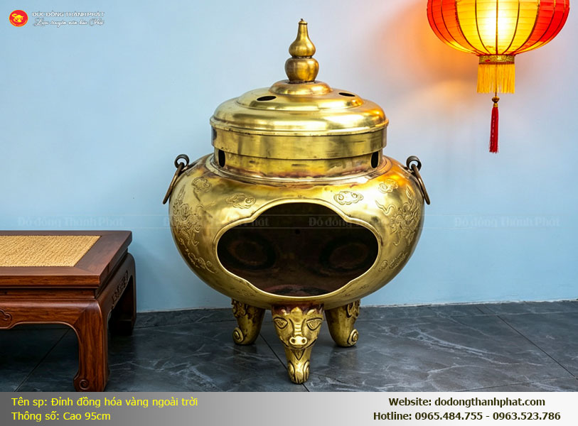 Đỉnh Đồng Hóa Vàng Mã Ngoài Trời
