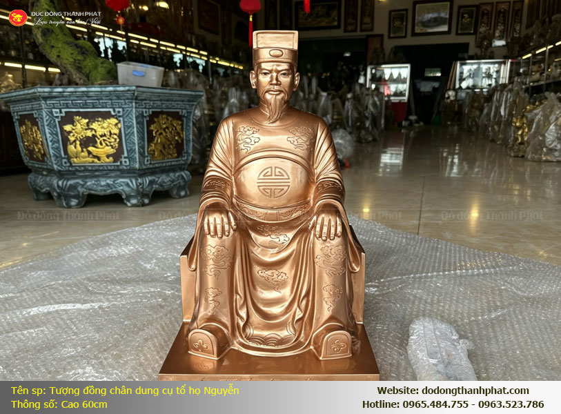 Đúc tượng đồng chân dung cụ tổ dòng họ
