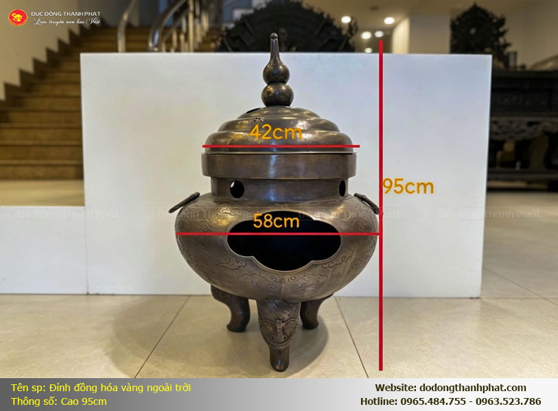 Đỉnh Đồng Hóa Vàng Mã Ngoài Trời