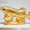 Tượng Cá Rồng Bằng Đồng Dát Vàng 24K