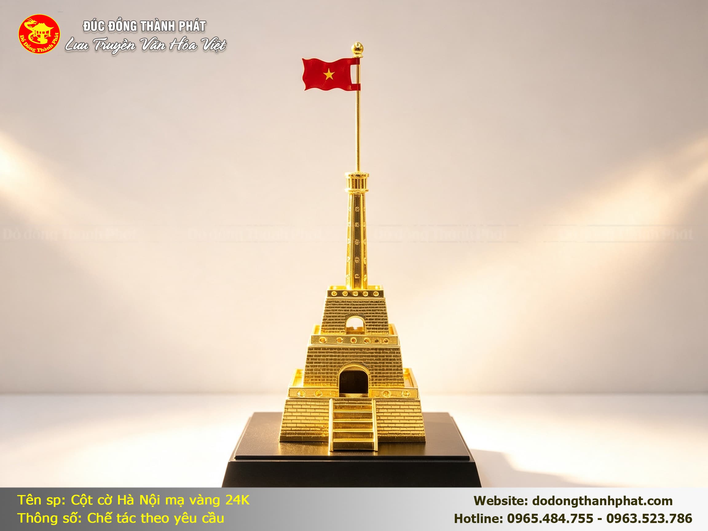 Cột Cờ Hà Nội Bằng Đồng Đỏ Mạ Vàng — Tái hiện chuẩn tỉ lệ biểu tượng thủ đô