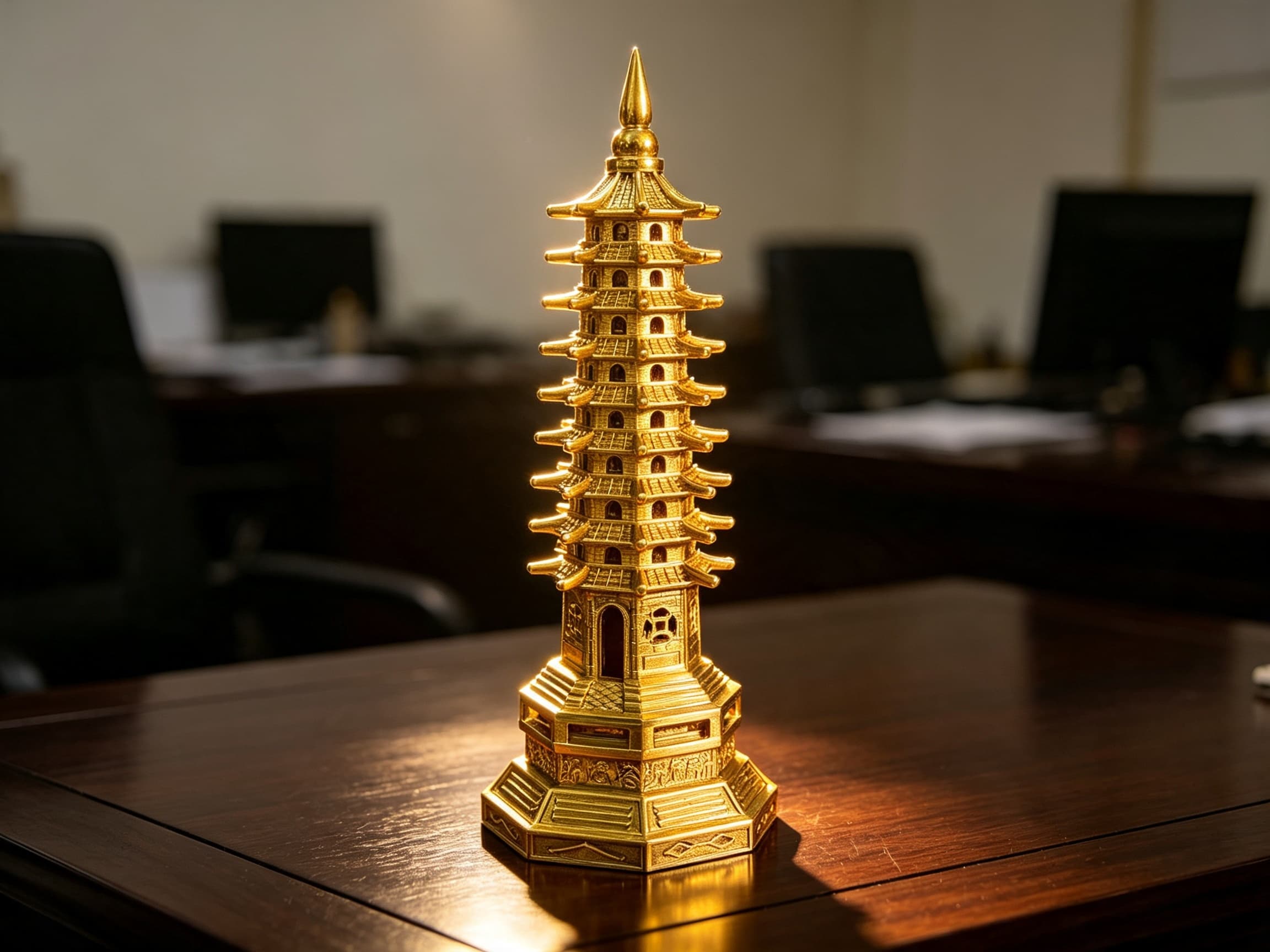 Tháp Văn Xương bằng đồng để bàn làm việc — trí tuệ vươn cao, công danh thăng tiến